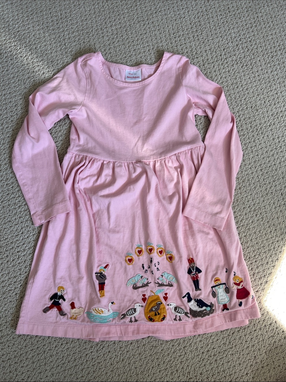 Hanna Andersson 12 Days Of Christmas Embroidered Long Sleeve Dress